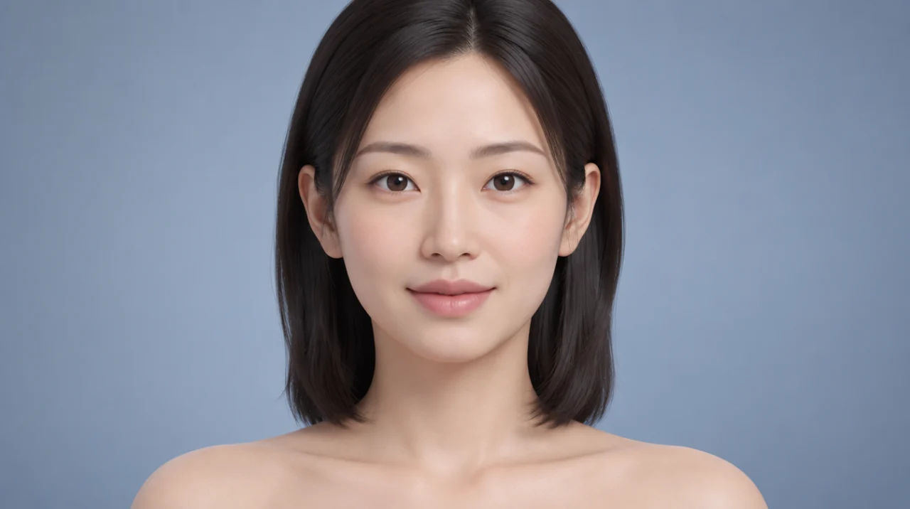 2周后 — 用面部3D模型表现肿胀消退后嘴唇稍微丰满起来的变化。结果因注射量和嘴唇形状而因人而异。这是表现原理的示意图。